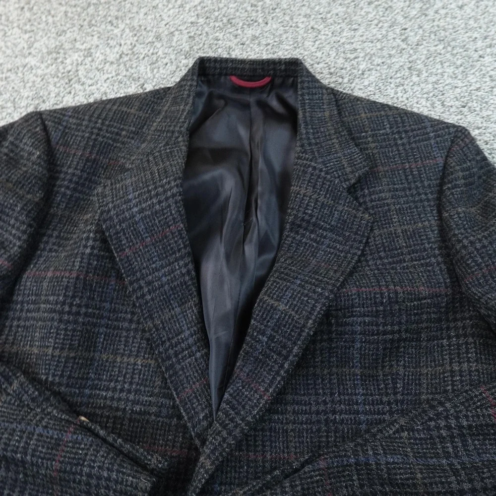 VTG Hart Schaffner Marx Blazer Mens 42 Gray Tweed Wool Sport Coat Jacket Top USA